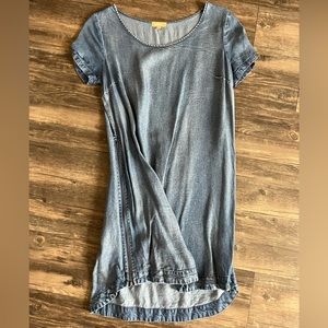 Denim Dress with Zipper Detail